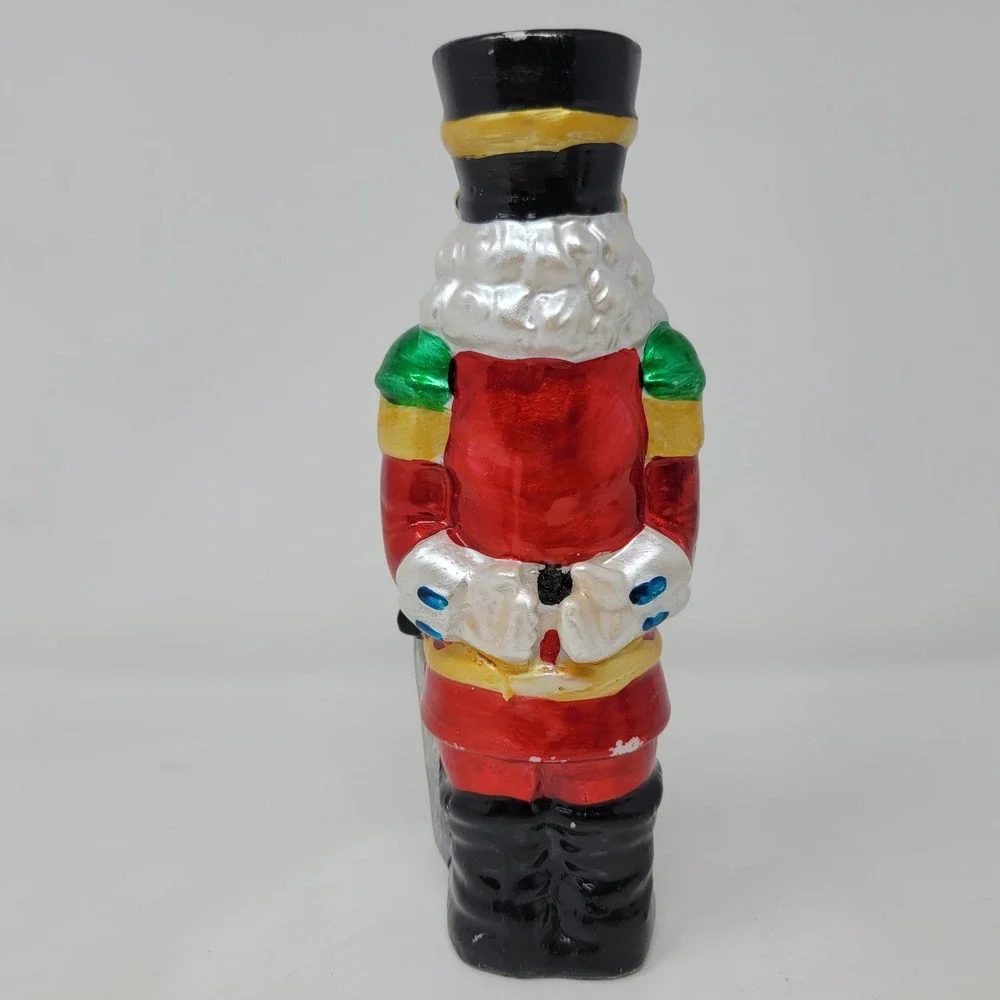 Vintage Ceramic Santa Claus Nutcracker Soldier Figurine Red Gold‎ 6.5 Inch